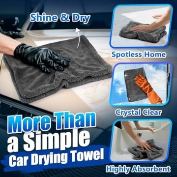 TopLEDverlichting.nl Super Auto Droogdoek L – Microvezel doek 50x60cm – Extreem Zacht – Zeer Absorberend 1200GSM – Droogt uw auto gemakkelijk en snel na het auto wassen – Streeploos resultaat – Voorkom Kalk druppels – Wasbaar foto 6