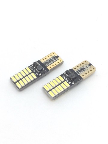 TopLEDverlichting.nl T10 W5W LED plat Canbus 24 SMD kentekenverlichting (set) foto 2