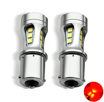 TopLEDverlichting.nl BA15S 1156 P21W High Power LED Canbus achterlichten Rood (set) foto 1