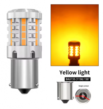 TopLEDverlichting.nl BAU15S 1156 PY21W No Hyper Flashing High Power LED Oranje Canbus knipperlichten 10-30V (set) foto 4