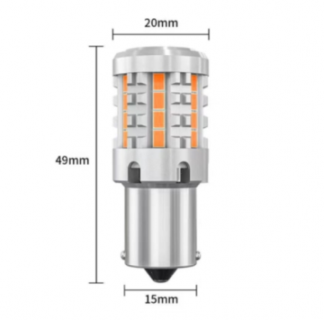 TopLEDverlichting.nl BA15S 1156 PY21W No Hyper Flashing High Power LED Oranje Canbus knipperlichten 10-30V (set) foto 3