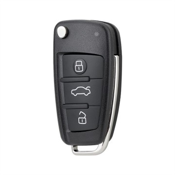 TopLEDverlichting.nl Audi A3 / S3 / A4 / S4 / SA6 / Q3 / RS3 / TT / Sleutelbaard HU66 / 3 knops / 3 knoppen / Autosleutel behuizing foto 4