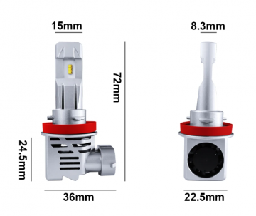 H8 / H9 / H11 Mini Perfect Fit LED Canbus (2 stuks) foto 4