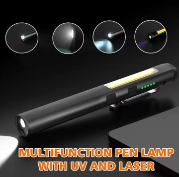 TopLEDverlichting.nl Laser LED lamp 4-in-1 - Zaklamp - Werklamp - Looplamp - UV lamp - Rode Laserpen - Oplaadbare Accu - Magnetisch - Sterke Aluminium Noodlamp - Waterproof foto 9