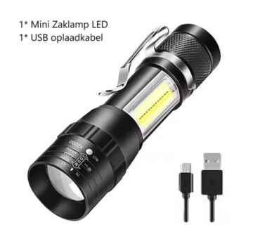 TopLEDverlichting.nl Mini Oplaadbare Zaklamp LED 1600 Lumen - Erg Fel - 10W Sterke en Uitschuifbare Kleine Zaklamp – Zoomfunctie foto 7