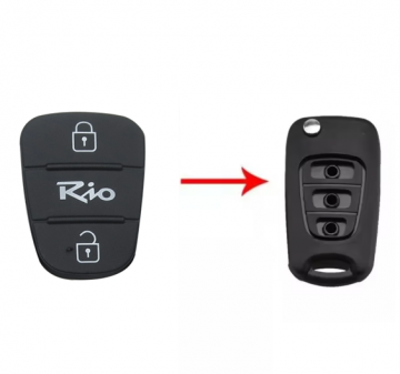 TopLEDverlichting.nl Kia Rio Rubberen Knoppen / 2 knops / 2 knoppen / Voor Autosleutel behuizing foto 3