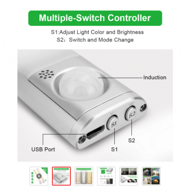 TopLEDverlichting.nl Draadloze 160 LED 3 kleuren Kast | Trap | Garage | Schuur | Keuken bewegingssensor lamp magnetisch en oplaadbaar foto 3