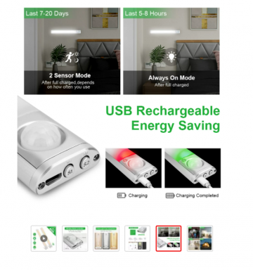 TopLEDverlichting.nl Draadloze 80 LED 3 kleuren Kast | Trap | Garage | Schuur | Keuken bewegingssensor lamp magnetisch en oplaadbaar foto 4