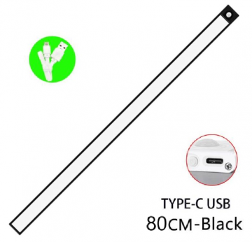 TopLEDverlichting.nl Draadloze 80cm LED bewegingssensor Kledingkast / Kelder / Garage / Keuken / Trap / Schuur Light Motion Sensor Oplaadbaar Zwart foto 1